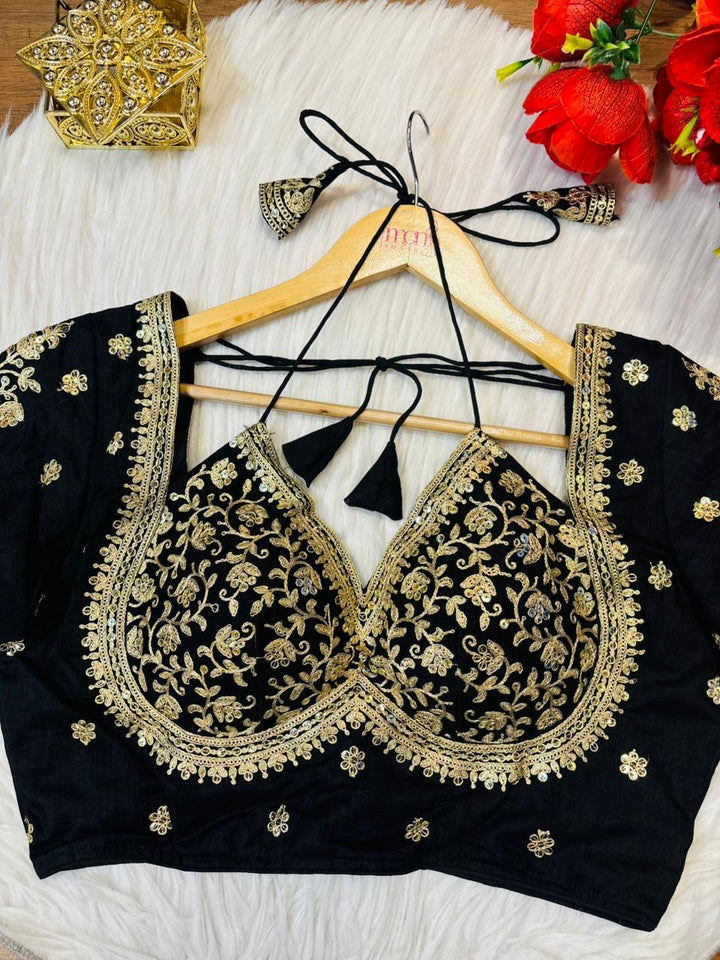 Flowing Art Designer Vichitra Silk Blouse