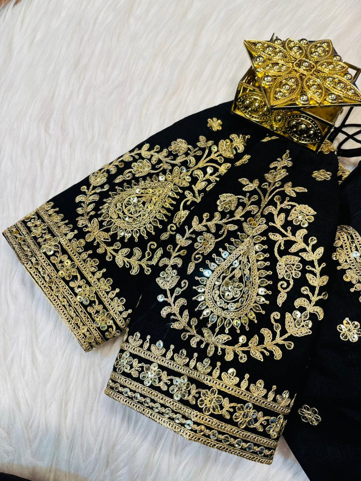 Flowing Art Designer Vichitra Silk Blouse