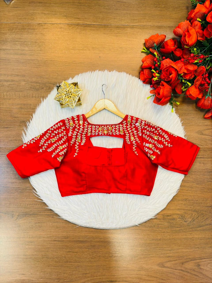 Silent Poetry - Vichitra Silk Designer Blouse