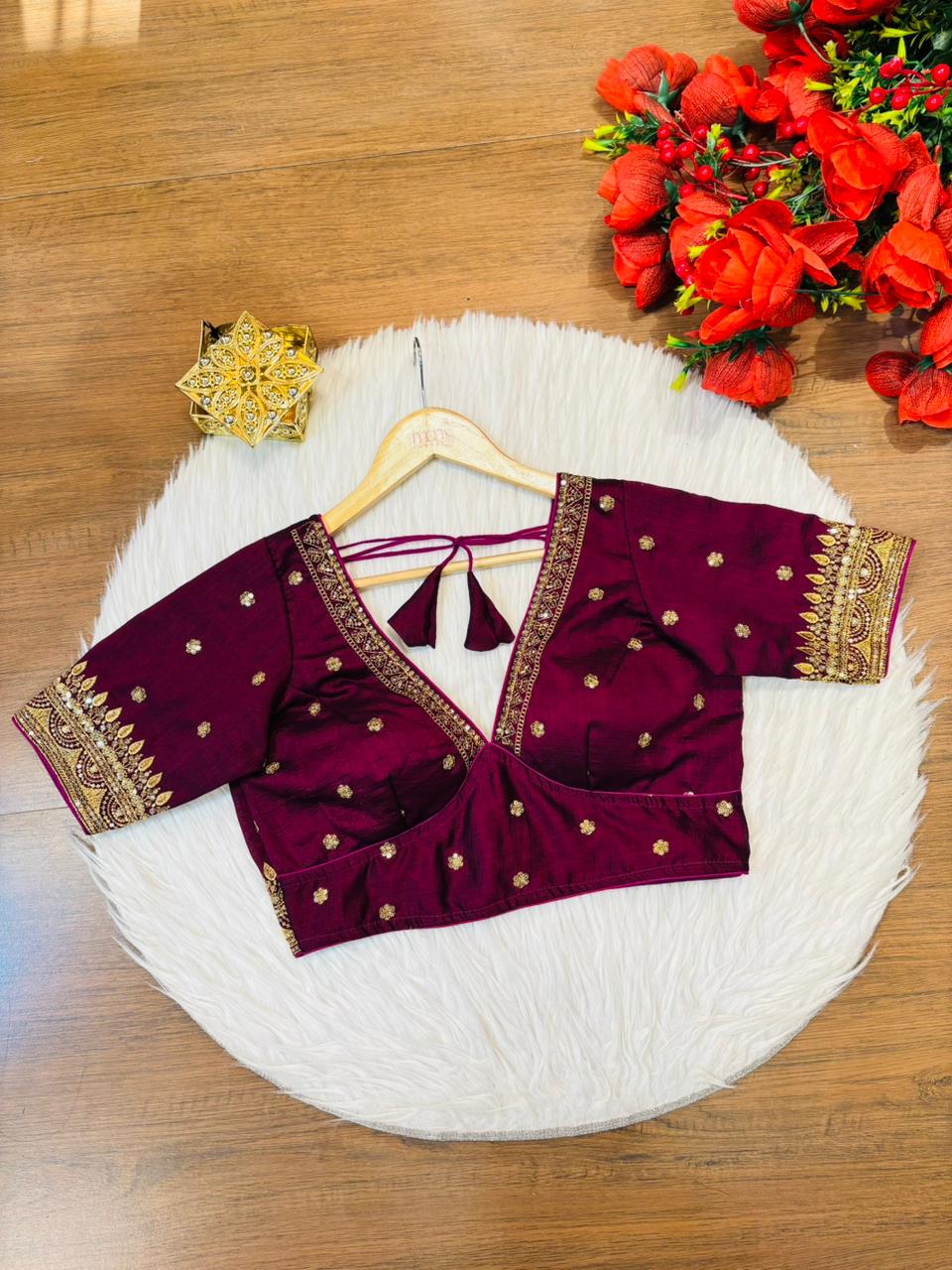 Sweet Embrace Designer Blouse(V-Neck)