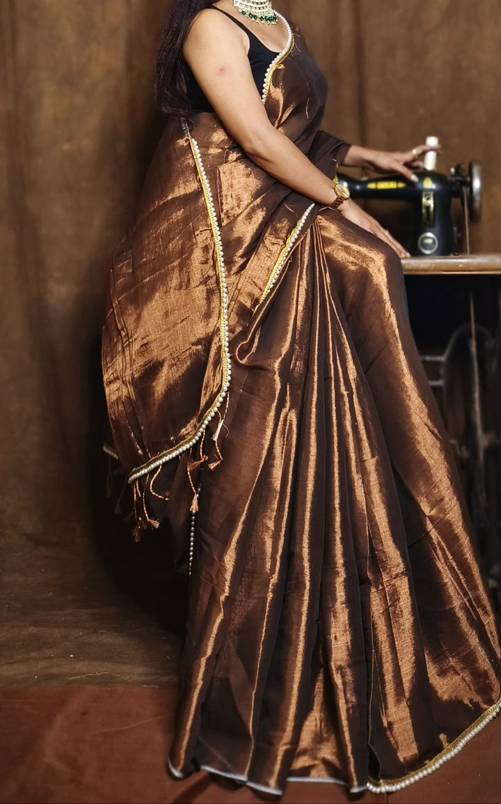 Scarlet Pearl Raga Tissue Silk Saree