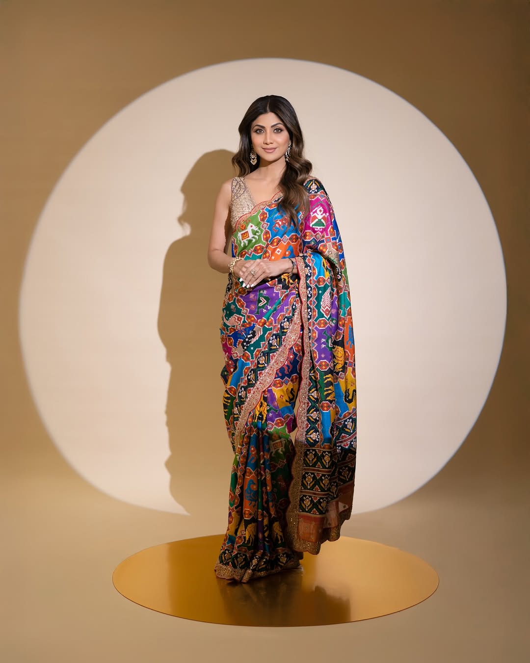 Actress Shilpa Shetty Inspired Designer Patola Silk Saree