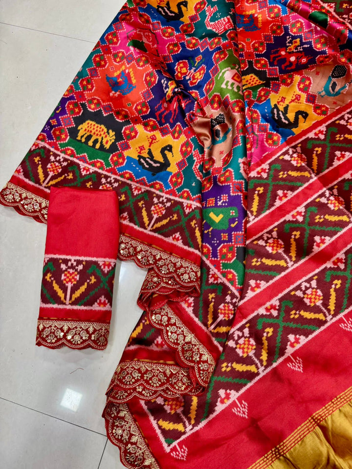 Actress Shilpa Shetty Inspired Designer Patola Silk Saree