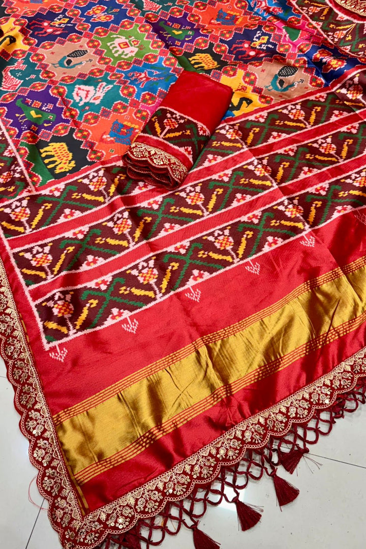 Actress Shilpa Shetty Inspired Designer Patola Silk Saree