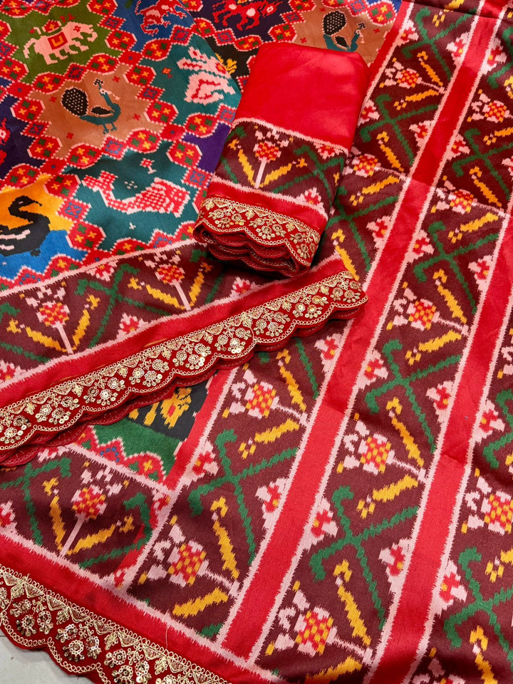 Actress Shilpa Shetty Inspired Designer Patola Silk Saree