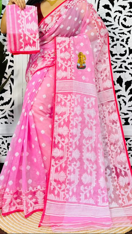 Sonar Tori Cotton Muslin Jamdani Saree