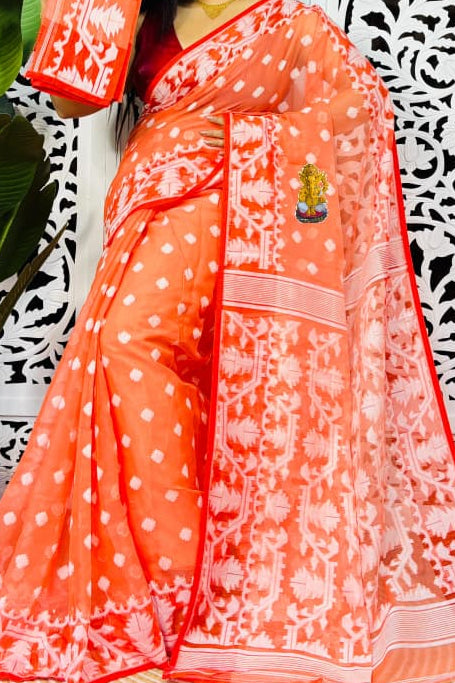 Sonar Tori Cotton Muslin Jamdani Saree