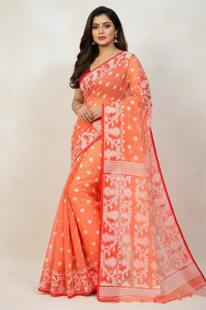 Sonar Tori Cotton Muslin Jamdani Saree