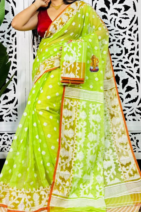 Sonar Tori Cotton Muslin Jamdani Saree