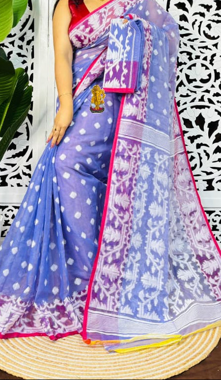 Sonar Tori Cotton Muslin Jamdani Saree