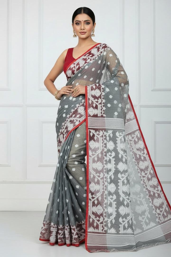 Sonar Tori Cotton Muslin Jamdani Saree