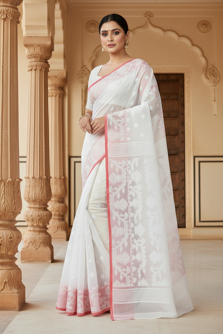 Sonar Tori Cotton Muslin Jamdani Saree
