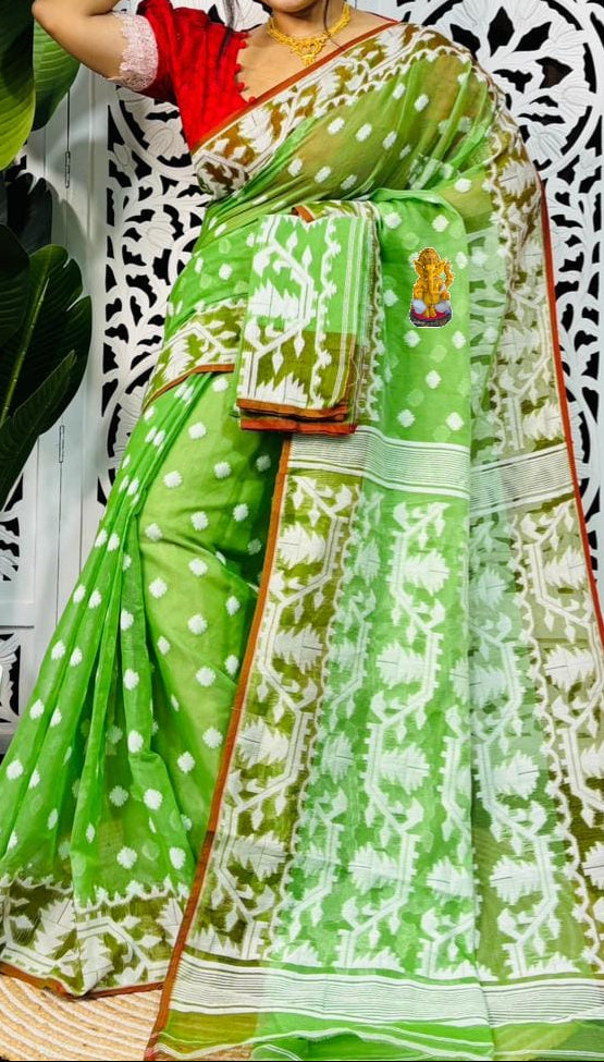 Sonar Tori Cotton Muslin Jamdani Saree
