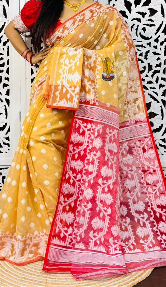 Sonar Tori Cotton Muslin Jamdani Saree