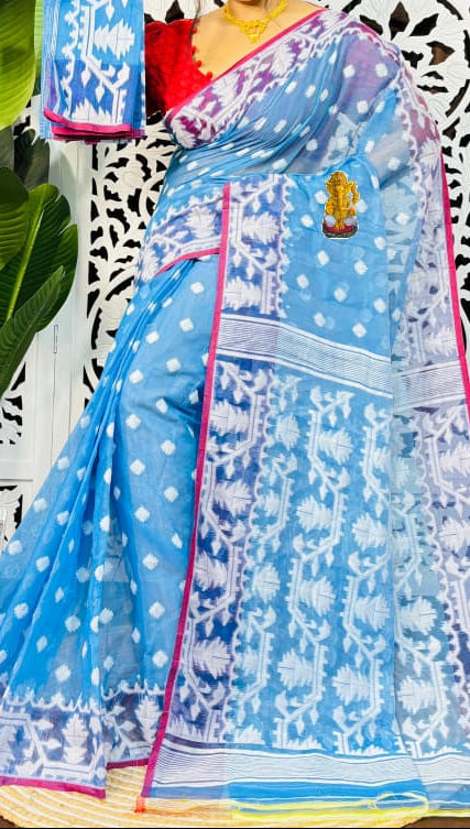 Sonar Tori Cotton Muslin Jamdani Saree