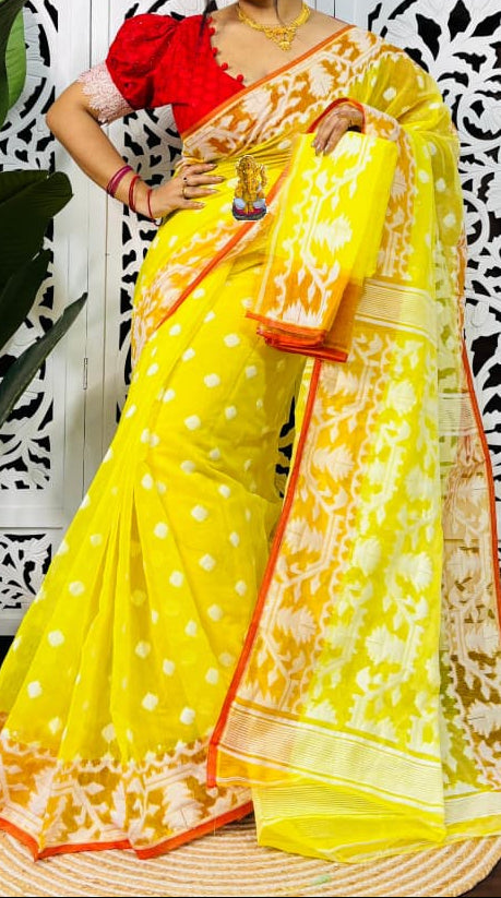 Sonar Tori Cotton Muslin Jamdani Saree