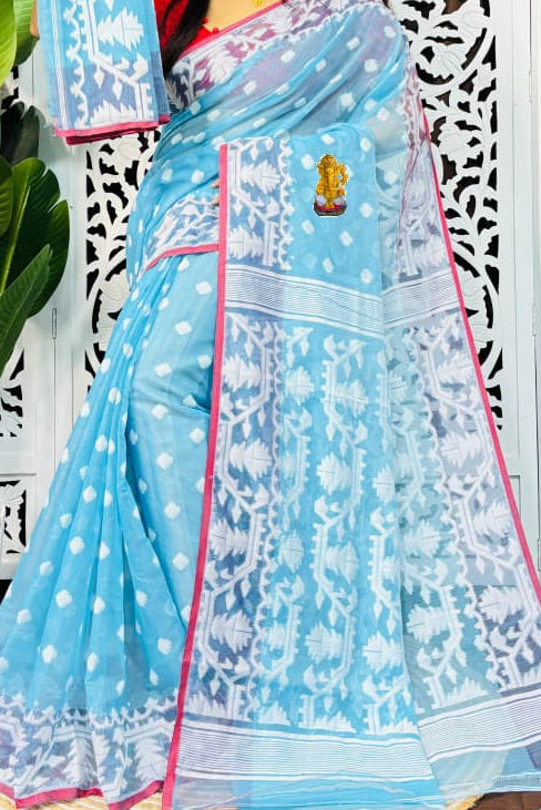 Sonar Tori Cotton Muslin Jamdani Saree