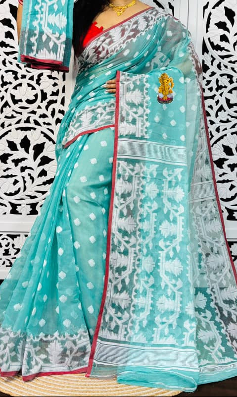 Sonar Tori Cotton Muslin Jamdani Saree