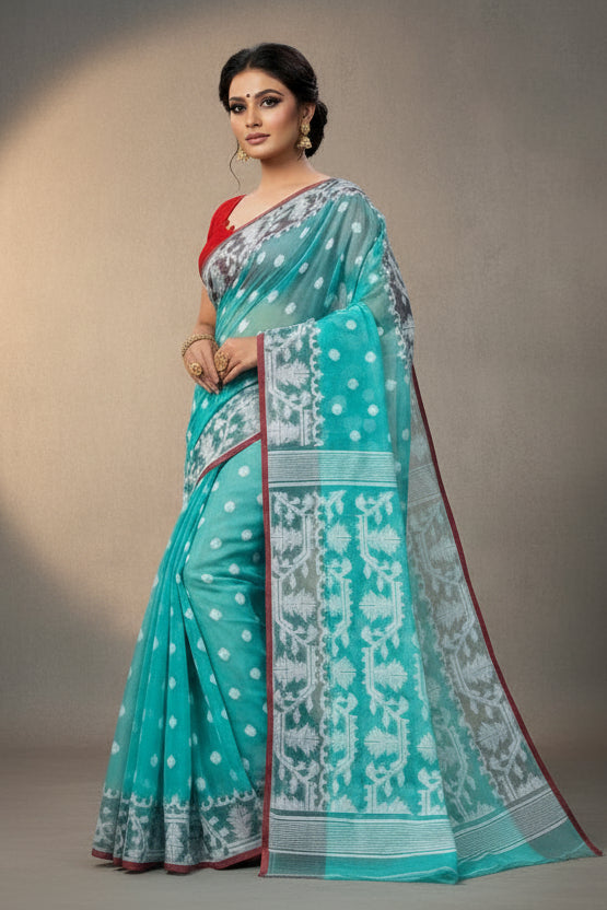 Sonar Tori Cotton Muslin Jamdani Saree