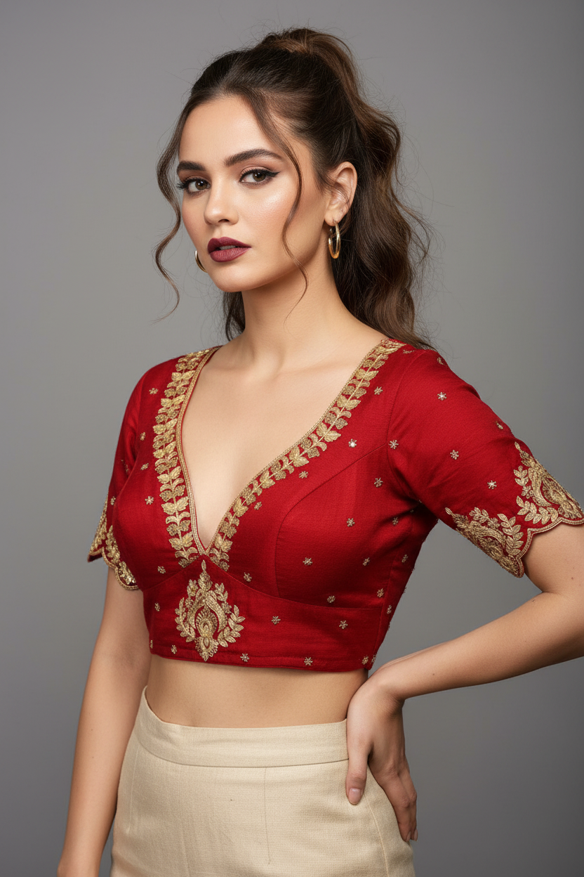 The Empress Glow V-Neck Blouse