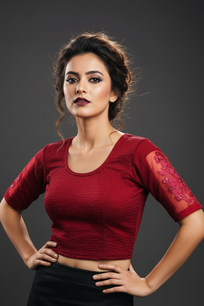 Comfort Ease-Stretchable Knitted Blouse