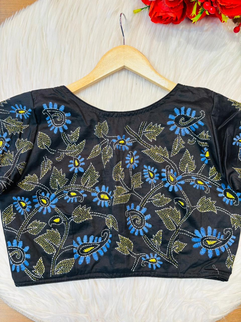 Friendly Note-Kantha Stitch Designer Blouse