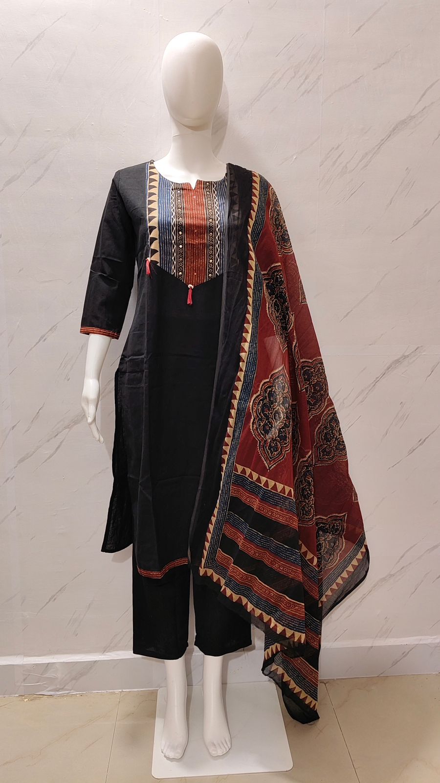 Black Slayer - Designer Cotton Kurti Set