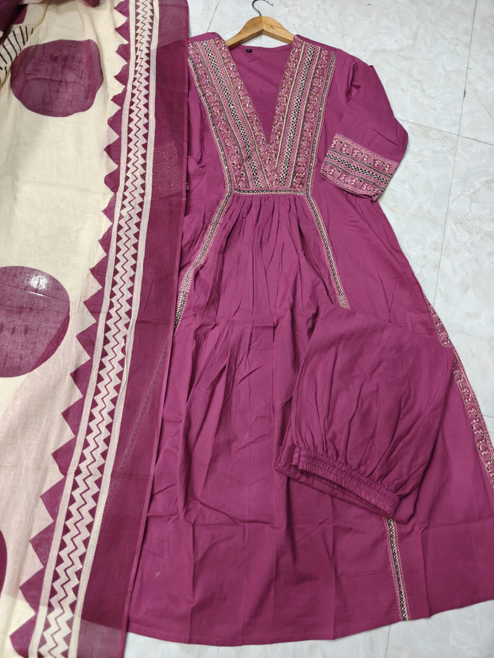 Recent Trends-Designer Cotton Kurti Set