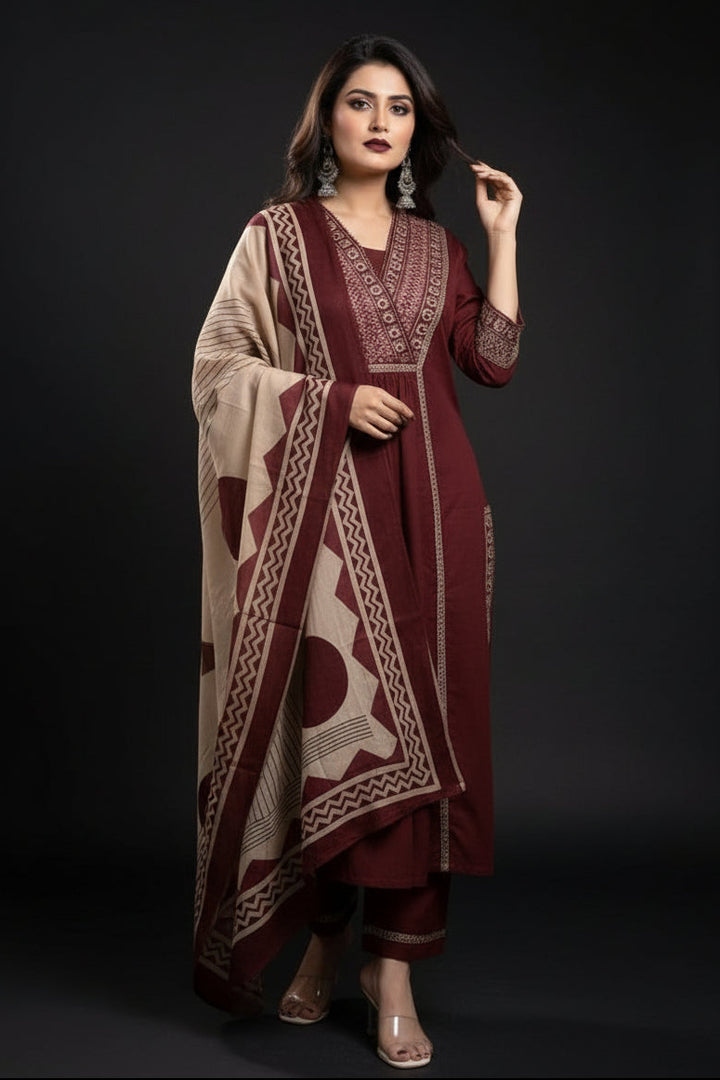 Recent Trends-Designer Cotton Kurti Set