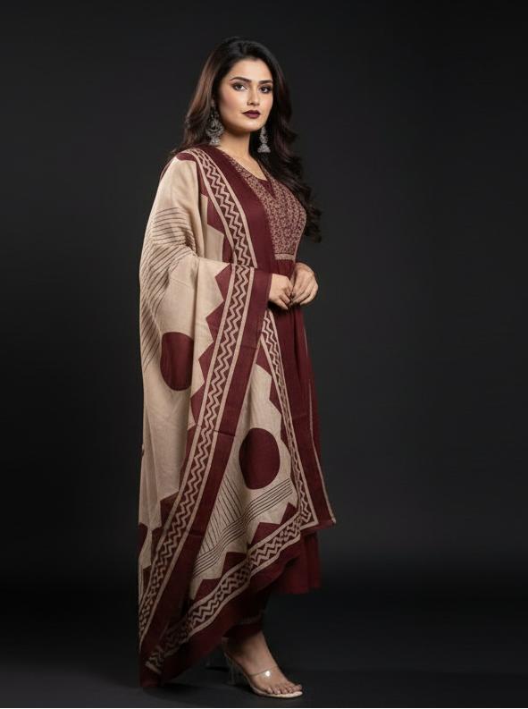 Recent Trends-Designer Cotton Kurti Set