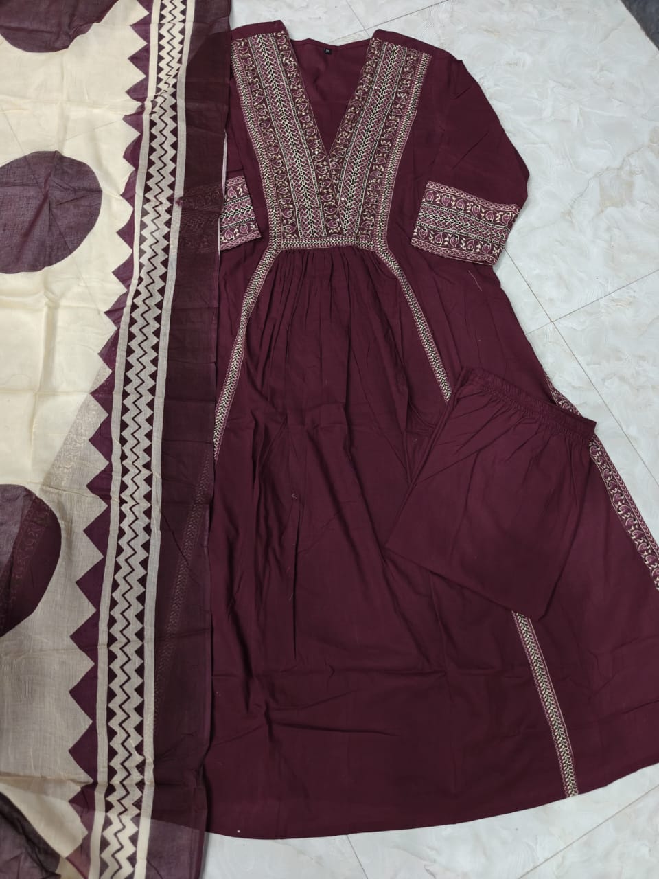 Recent Trends-Designer Cotton Kurti Set