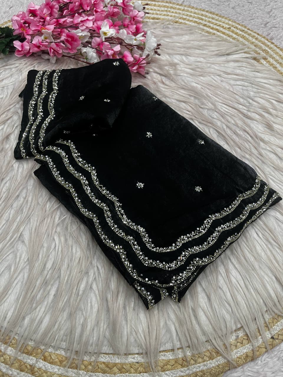 Ethnic Spiral Fancy Silk Saree