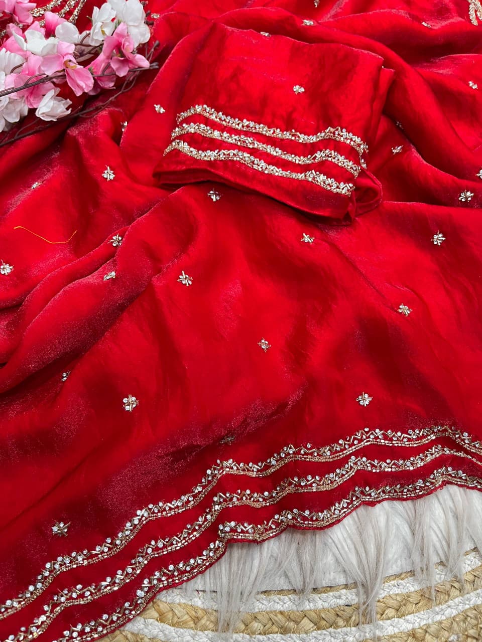 Ethnic Spiral Fancy Silk Saree