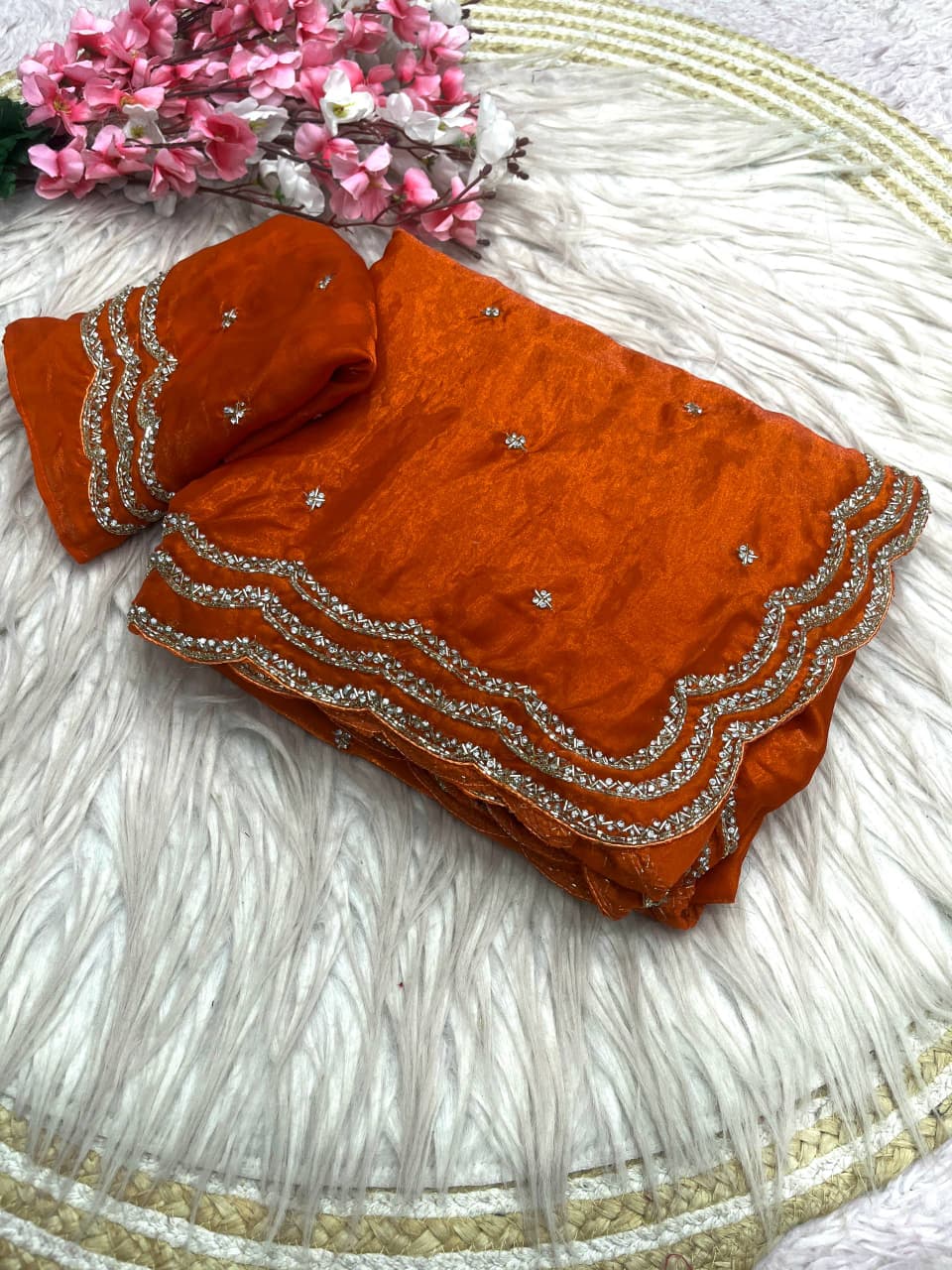 Ethnic Spiral Fancy Silk Saree