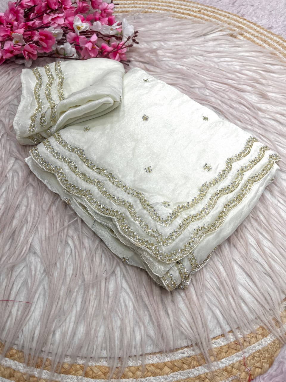 Ethnic Spiral Fancy Silk Saree