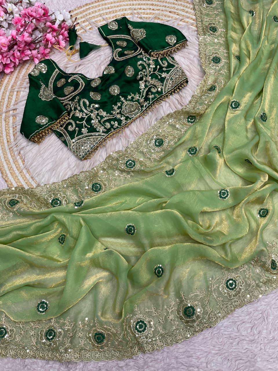 Dewlight Grace Designer Embroidery Silk Saree