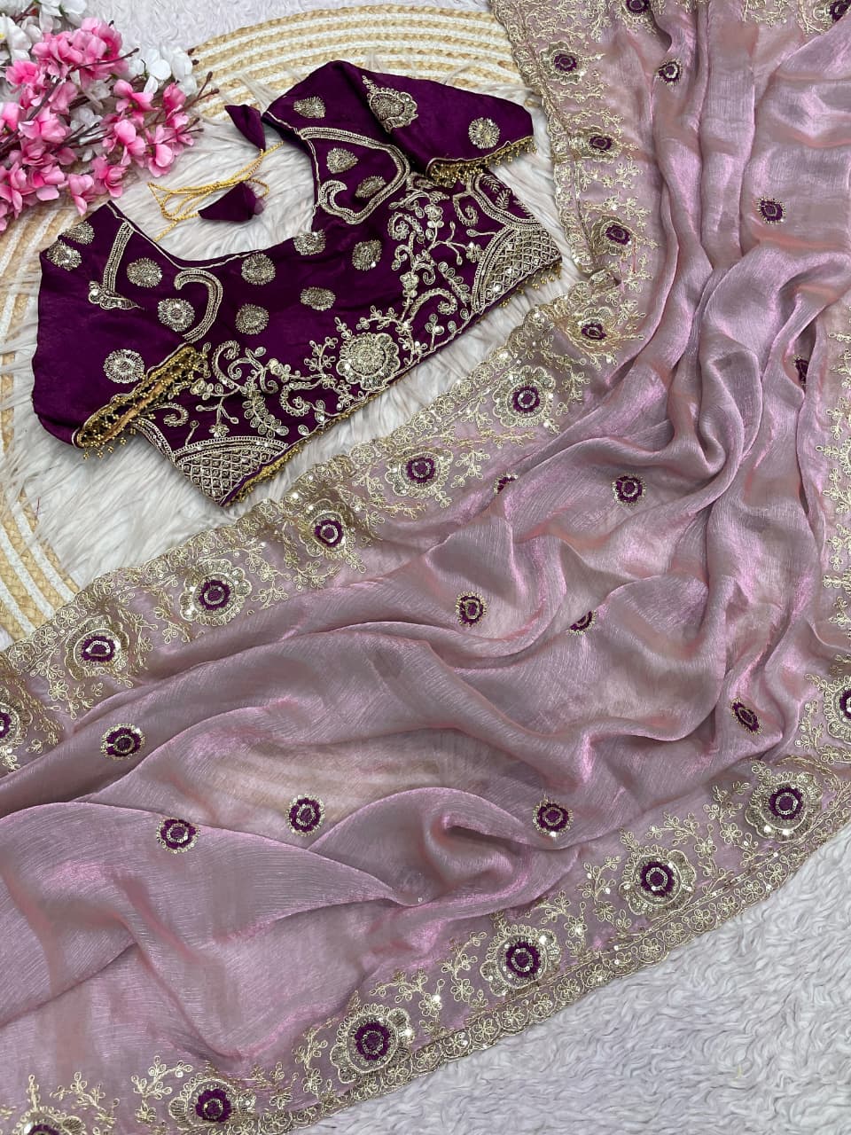 Dewlight Grace Designer Embroidery Silk Saree