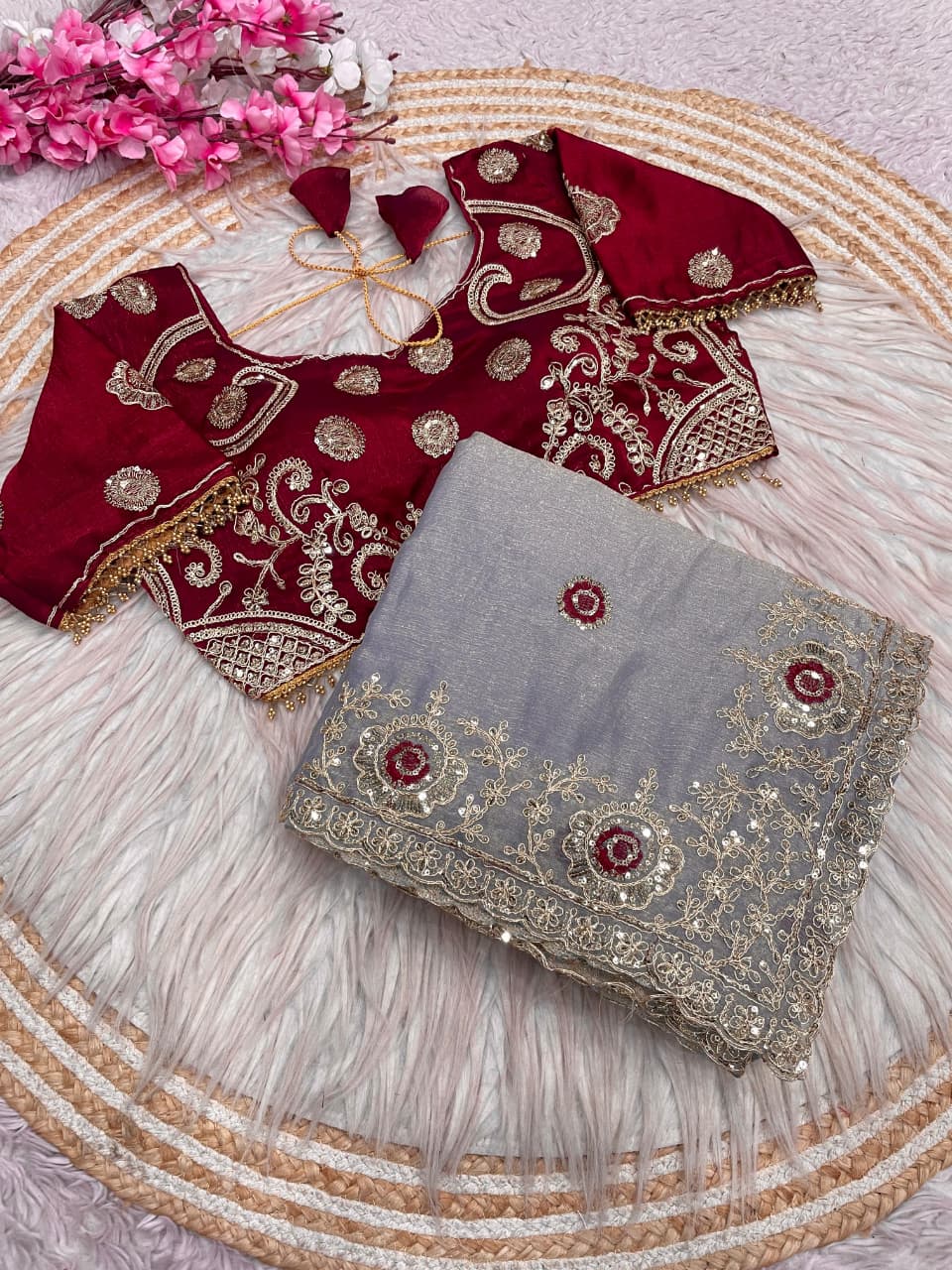 Dewlight Grace Designer Embroidery Silk Saree