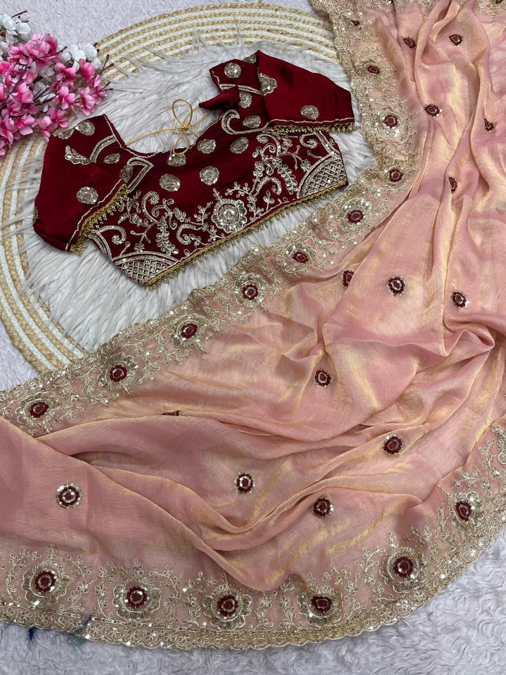 Dewlight Grace Designer Embroidery Silk Saree