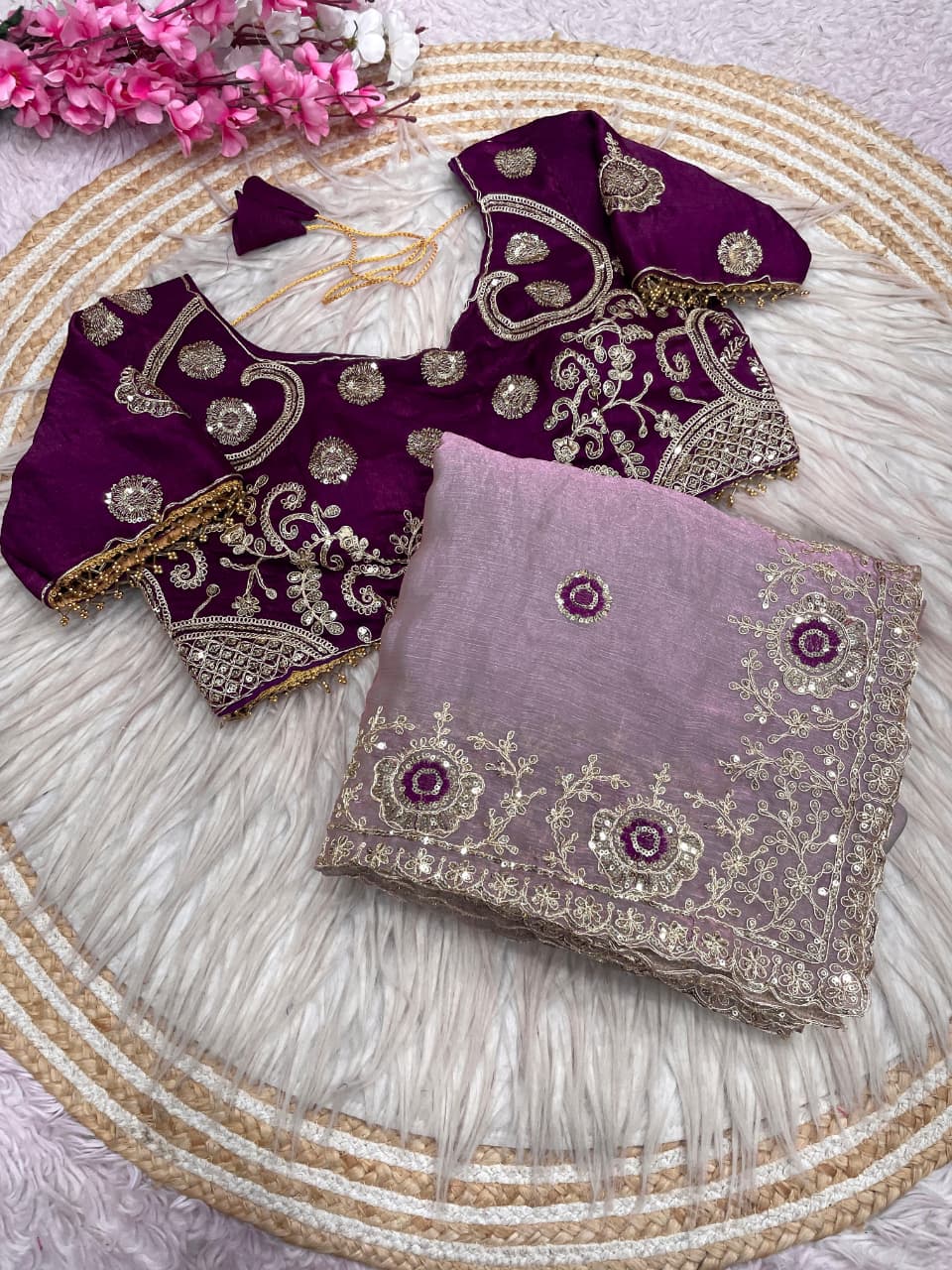 Dewlight Grace Designer Embroidery Silk Saree