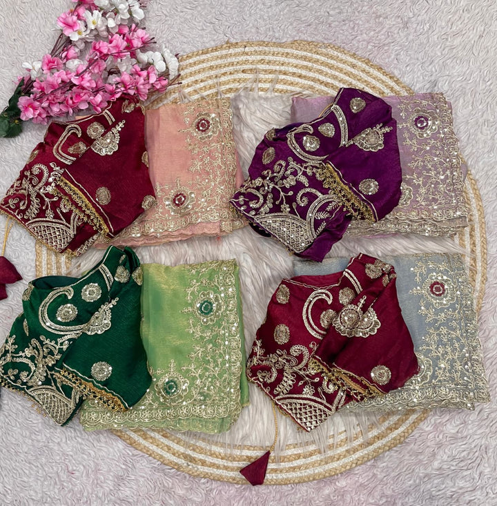 Dewlight Grace Designer Embroidery Silk Saree