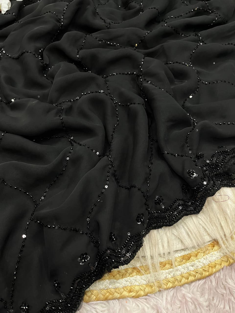 Ethereal Glow Georgette Silk Saree