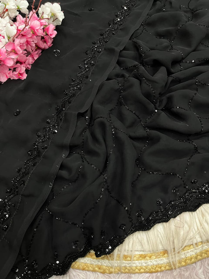 Ethereal Glow Georgette Silk Saree