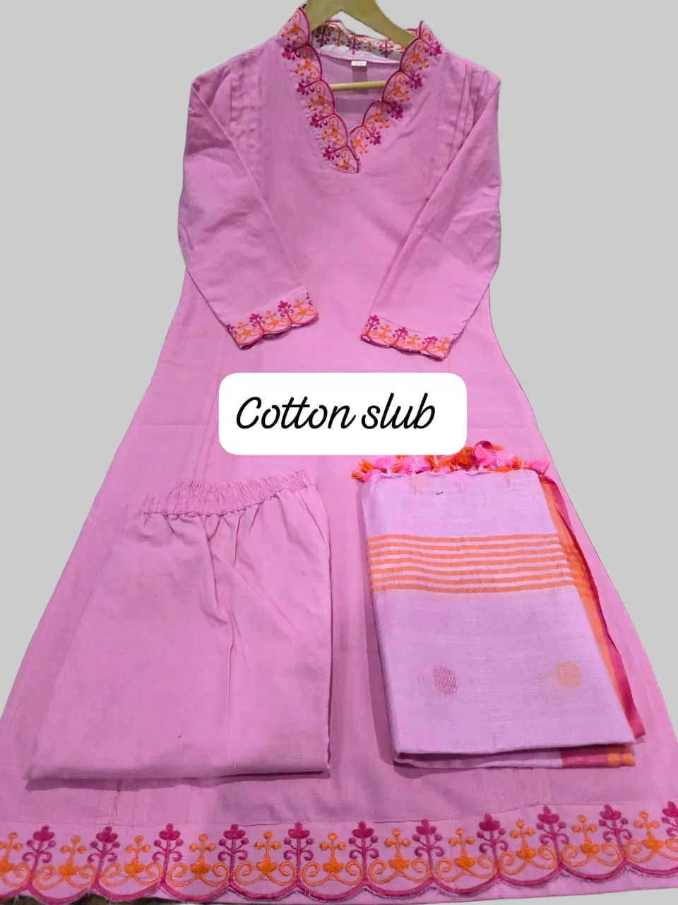 Pink Blossom - Designer Cotton Kurti Set