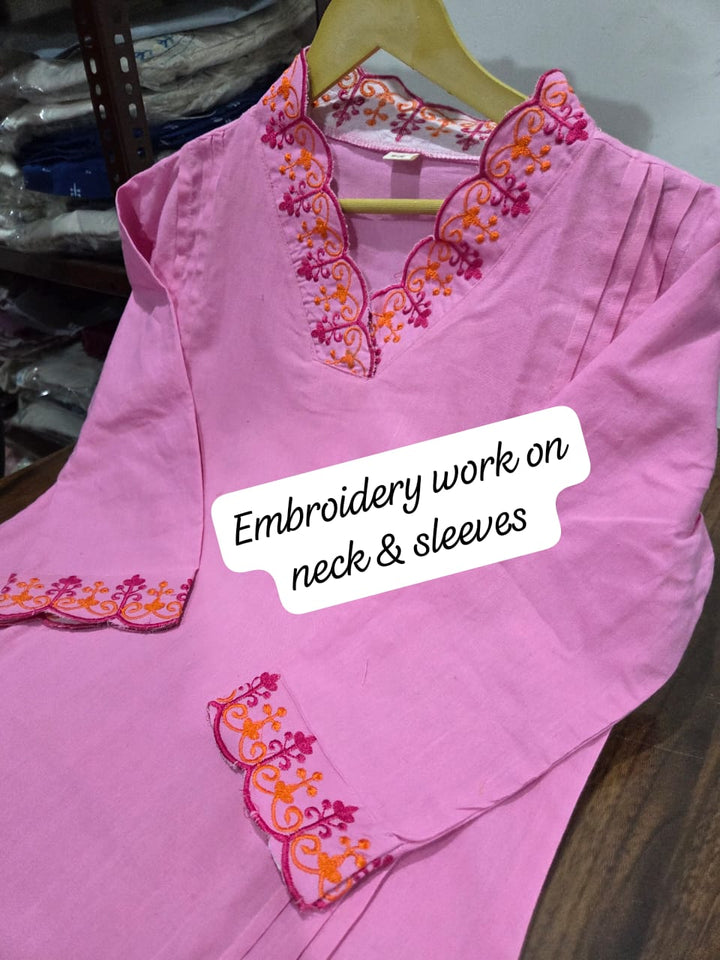 Pink Blossom - Designer Cotton Kurti Set