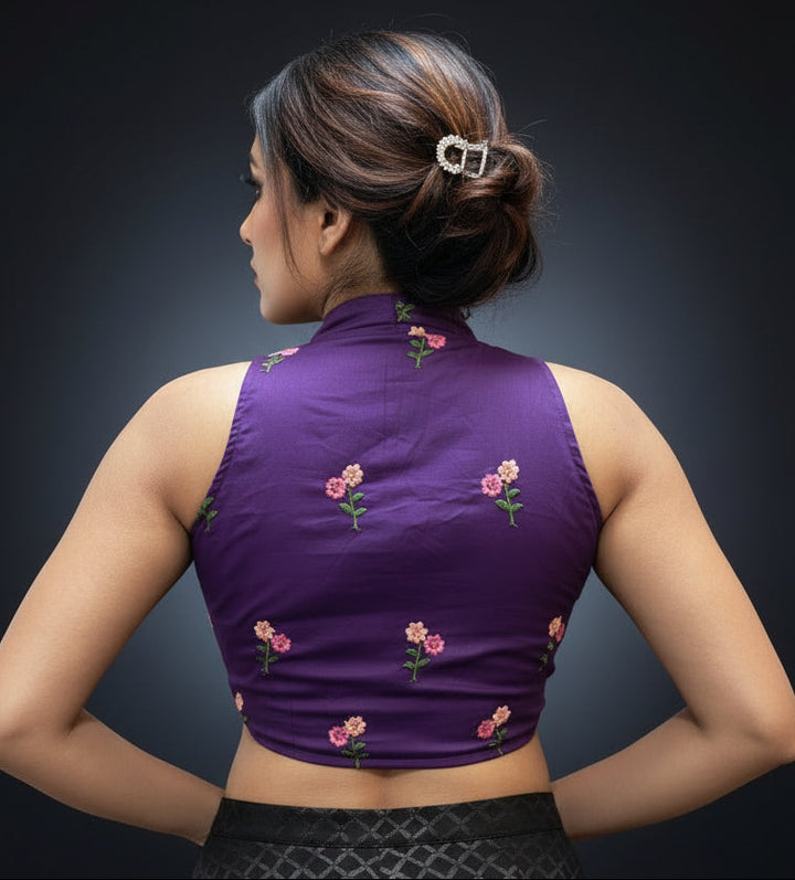 Dealing In Embroidery - Halter neck Blouse