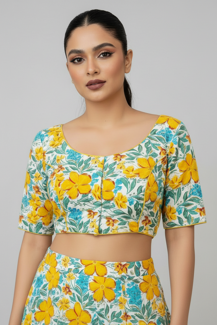 Live Everyday - Printed Cotton Designer Blouse