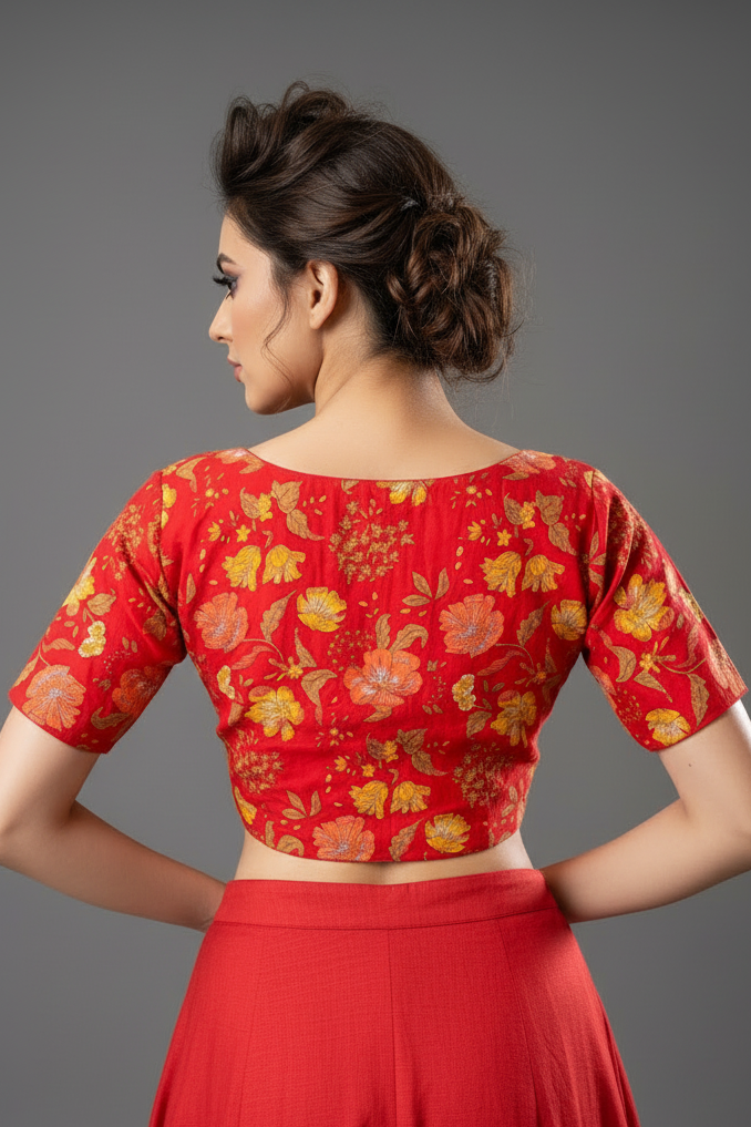 Live Everyday - Printed Cotton Designer Blouse