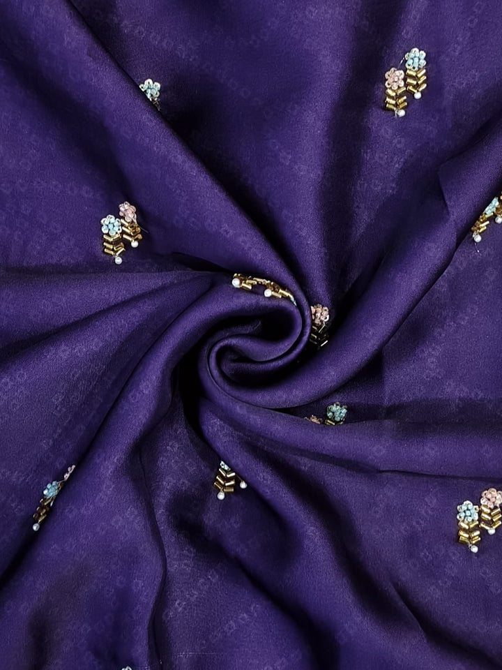 Emerald Glow Satin Dola Silk Saree