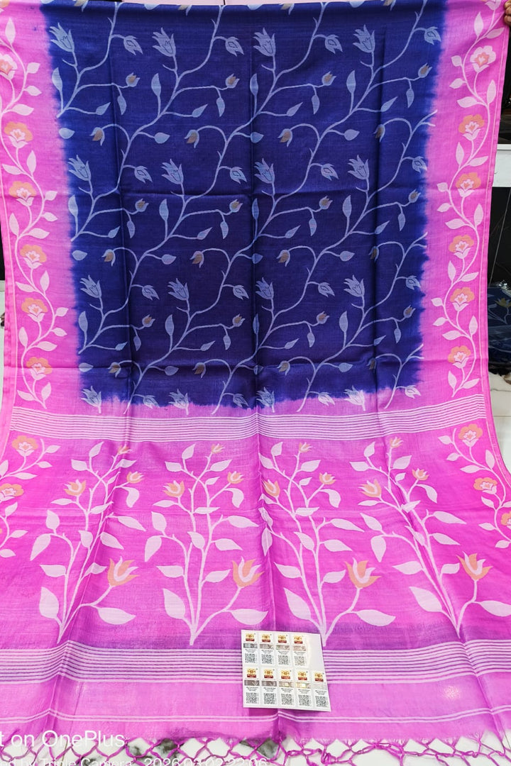 Boshonto Lata Gachi Tussar Jamdani Saree